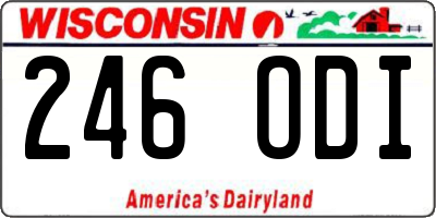 WI license plate 246ODI