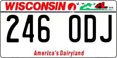 WI license plate 246ODJ