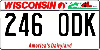WI license plate 246ODK