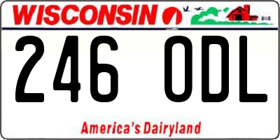 WI license plate 246ODL