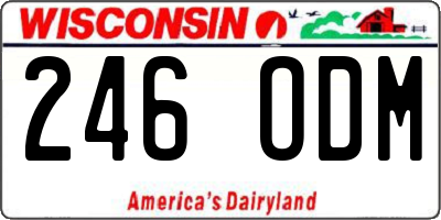 WI license plate 246ODM