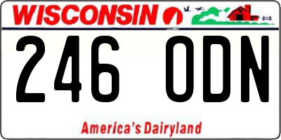 WI license plate 246ODN