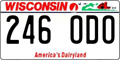 WI license plate 246ODO