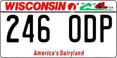 WI license plate 246ODP
