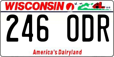 WI license plate 246ODR