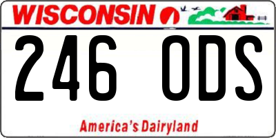 WI license plate 246ODS