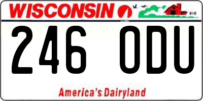 WI license plate 246ODU