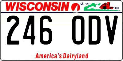 WI license plate 246ODV