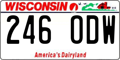 WI license plate 246ODW