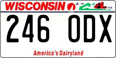 WI license plate 246ODX