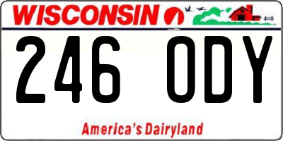 WI license plate 246ODY