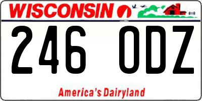 WI license plate 246ODZ