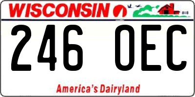 WI license plate 246OEC