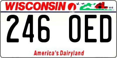 WI license plate 246OED