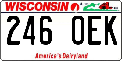WI license plate 246OEK