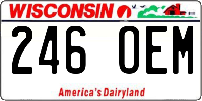 WI license plate 246OEM