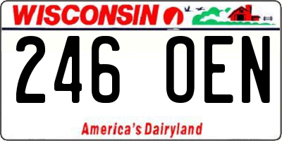 WI license plate 246OEN
