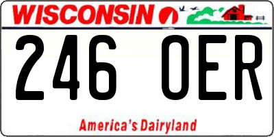 WI license plate 246OER