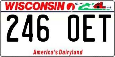 WI license plate 246OET