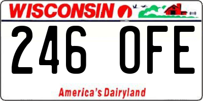 WI license plate 246OFE