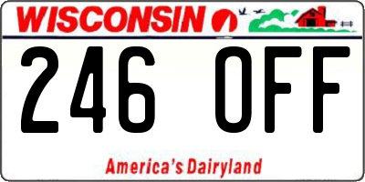 WI license plate 246OFF