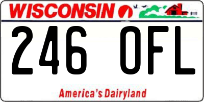 WI license plate 246OFL