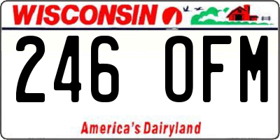 WI license plate 246OFM