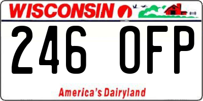 WI license plate 246OFP