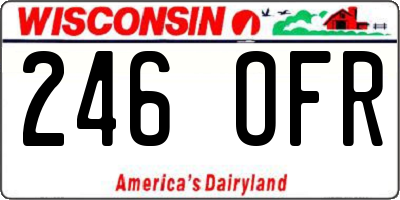 WI license plate 246OFR