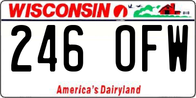 WI license plate 246OFW