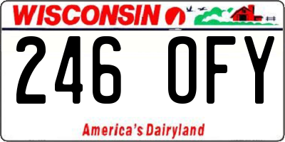 WI license plate 246OFY