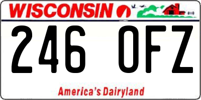 WI license plate 246OFZ