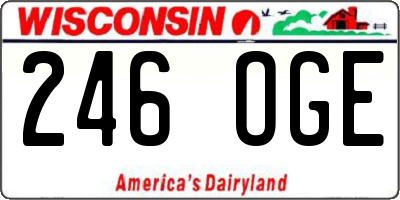 WI license plate 246OGE
