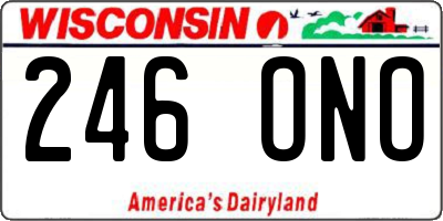 WI license plate 246ONO