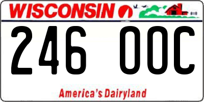 WI license plate 246OOC