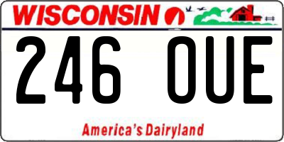 WI license plate 246OUE