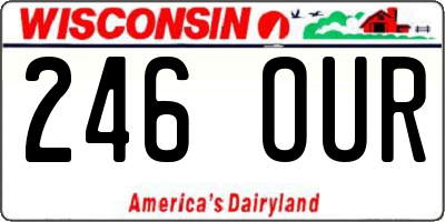 WI license plate 246OUR