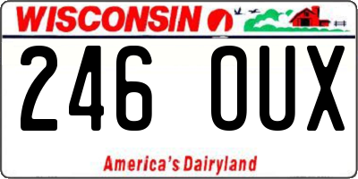 WI license plate 246OUX
