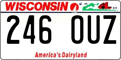 WI license plate 246OUZ