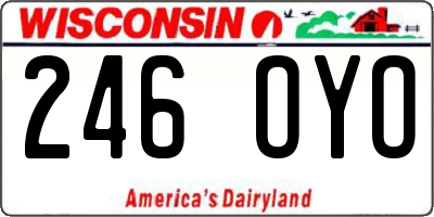 WI license plate 246OYO
