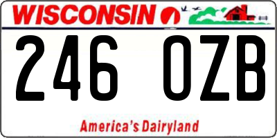 WI license plate 246OZB