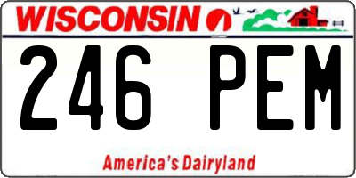 WI license plate 246PEM
