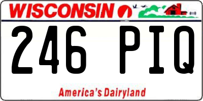 WI license plate 246PIQ