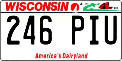 WI license plate 246PIU