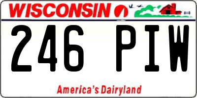 WI license plate 246PIW