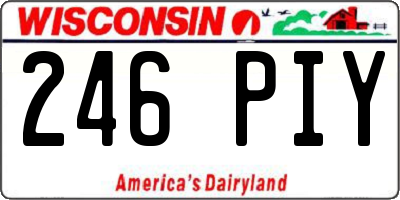 WI license plate 246PIY