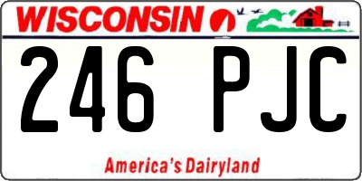 WI license plate 246PJC