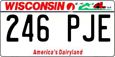 WI license plate 246PJE