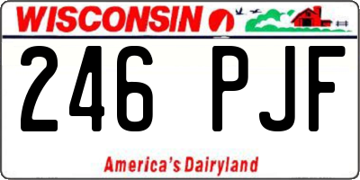 WI license plate 246PJF