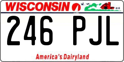 WI license plate 246PJL